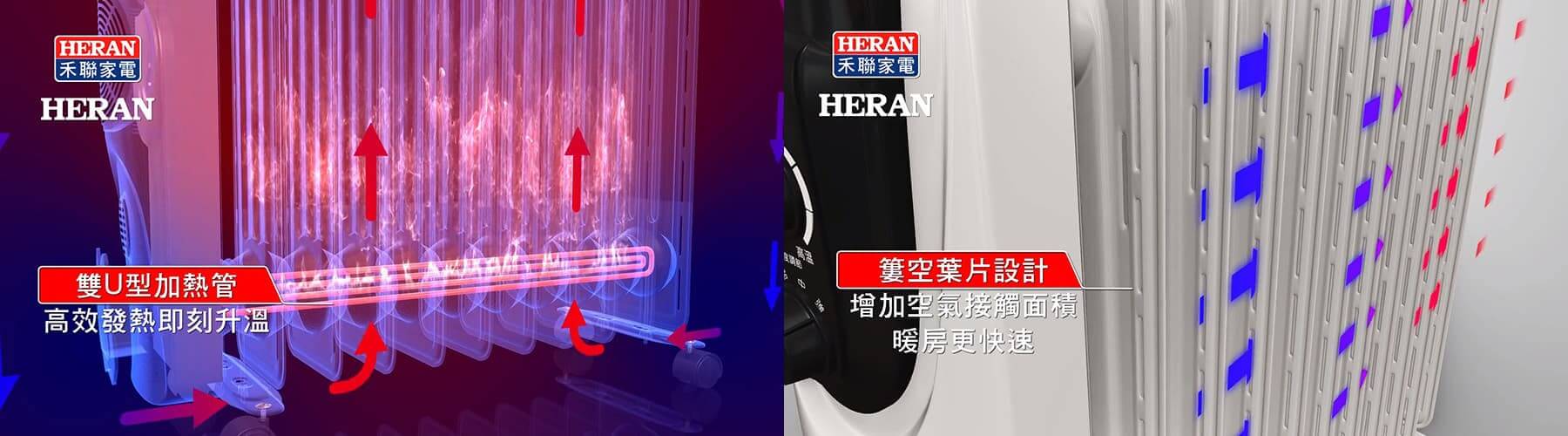 HERAN禾聯葉片式電暖器3D動畫影片-1